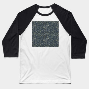 Little golden branches with small leaves pattern Baseball T-Shirt